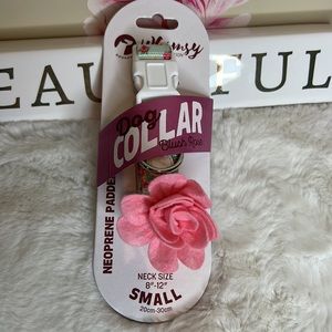 DOGHAUS Whimsy Dog Collar In Blush Rose (New)